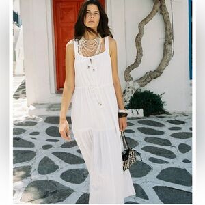 NWT Zara Paneled White Midi Dress